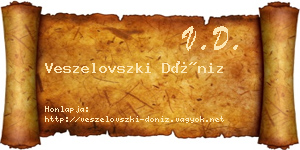 Veszelovszki Döniz névjegykártya